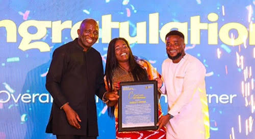 the co-representative recieving citation at the event 